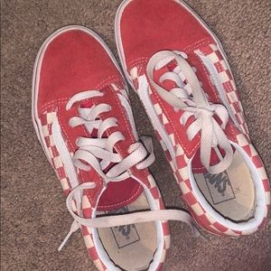 kids old skool red checkered vans
